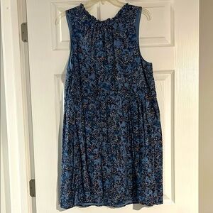 Lucky Brand Blue Sleeveless Crew Neck Sundress